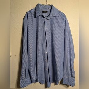 Polo By Ralph Lauren Blue Striped Polo Shirt Size 18 1/2 35-36